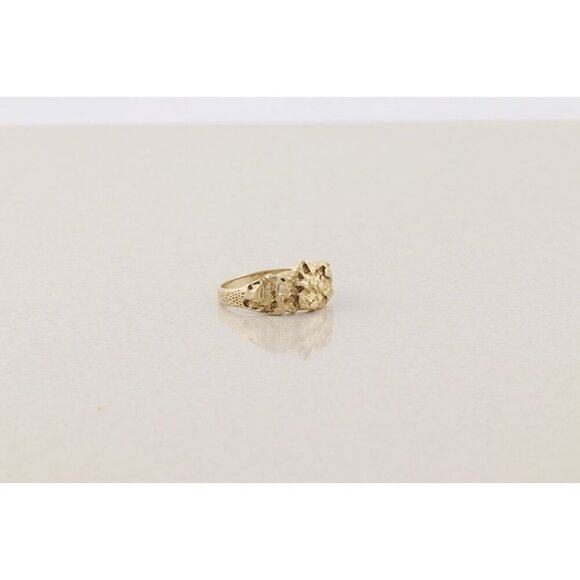 Mens 10k Yellow Gold Nugget Band Ring Size 10 1/2 - Picture 3 of 8